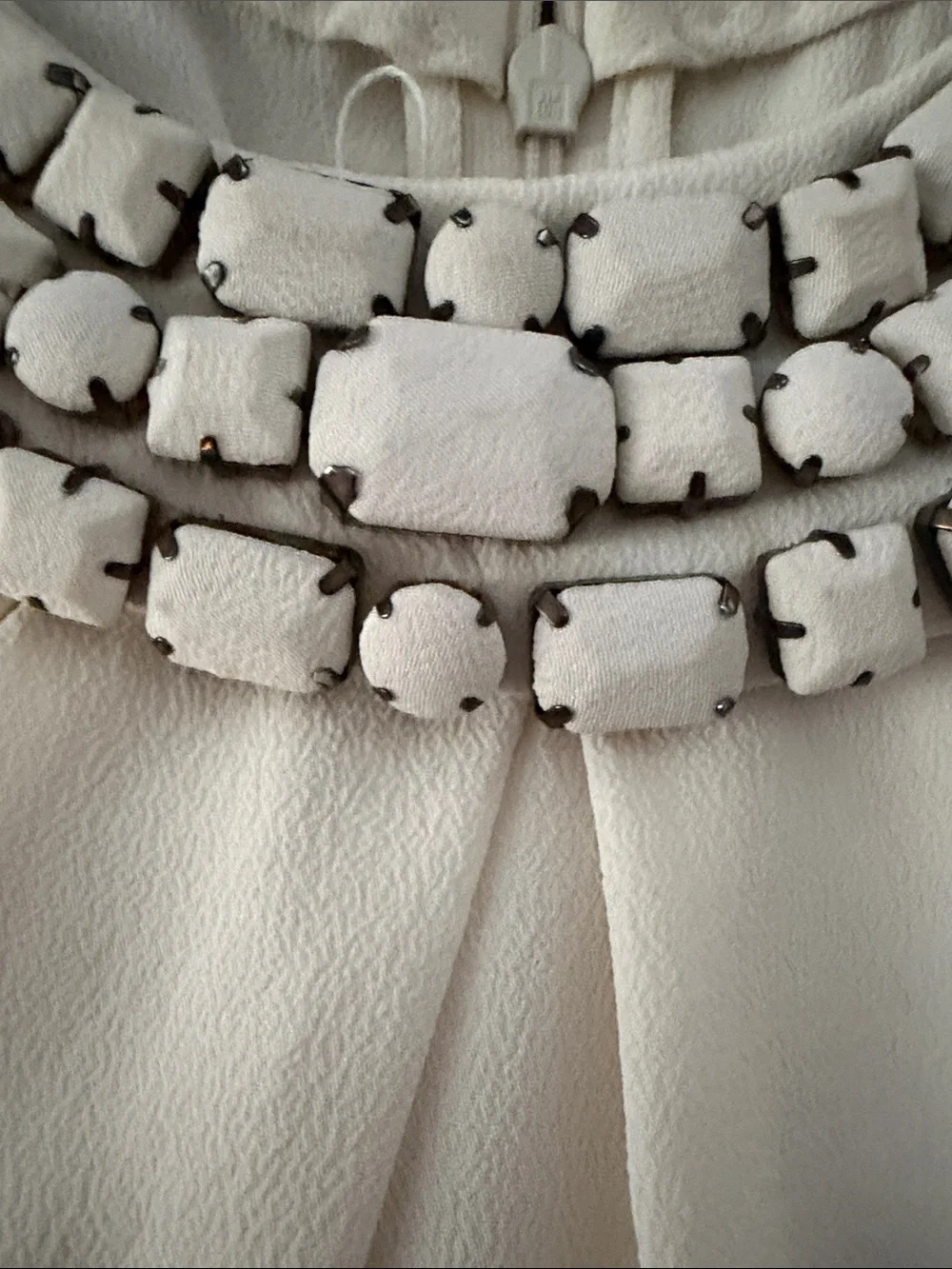 Michael Kors Ivory Beaded Halter Camisole